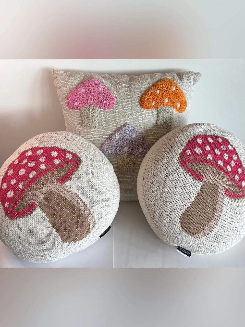 Mushroom Pillow Bundle Mushroom Decorative Knit Pillows Rachel Zoe Brocante